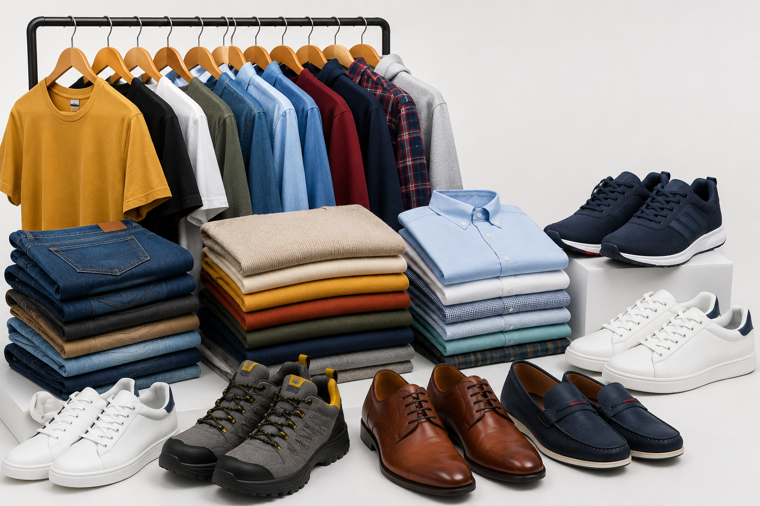 Non-woven pouches for garments and footwear packing